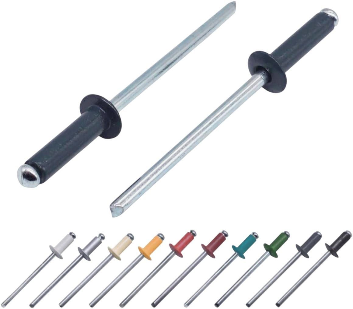 Заклепки цветные сталь/сталь со стандартным бортиком - фото